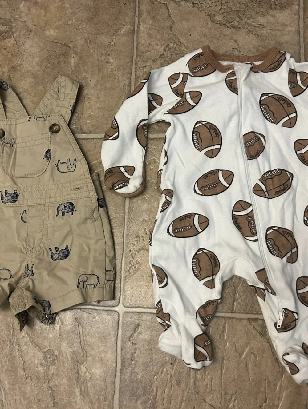 Newborn Baby Neutral Clothes Bundle 10 Pc Overalls Sleepers Bunny Football Fall